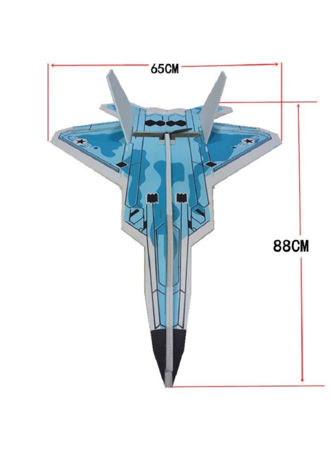 F22 Fall-resistant Magic Board Remote Control Aircraft Plate Remote Control Model Aircraft Fixed Wing Aircraft Fixed Wing Accessories-Color:Camouflage Blue