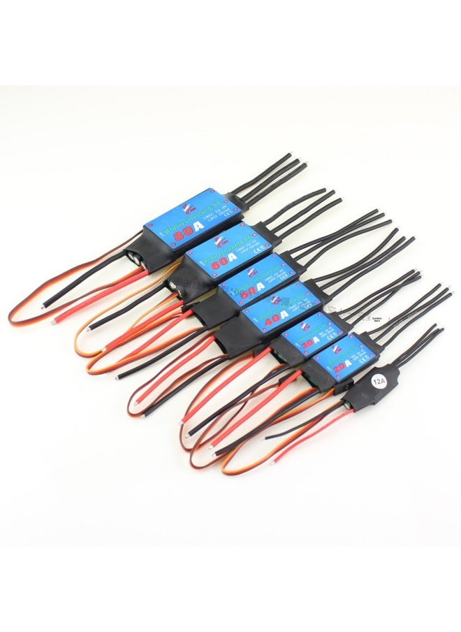 Model Aircraft Two-way Esc 12a20a30a40a50a60a80a Remote Control Boat Wind Boat Underwater Thruster-Color:StAndArd BidirectionAl 80A (supports 2-6s) 6