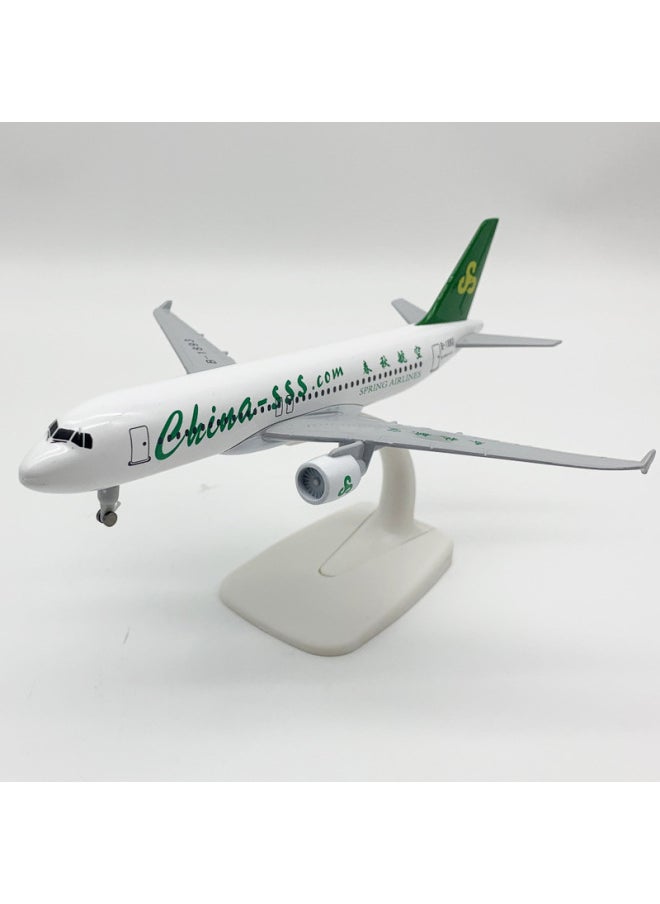 20CM Spring And Autumn Airlines A320 AircrAft Model Alloy With LAnding GeAr Wheel OrnAments ArtificiAl AircrAft Model Toy Gift-Color:20CM Spring And Autumn A320