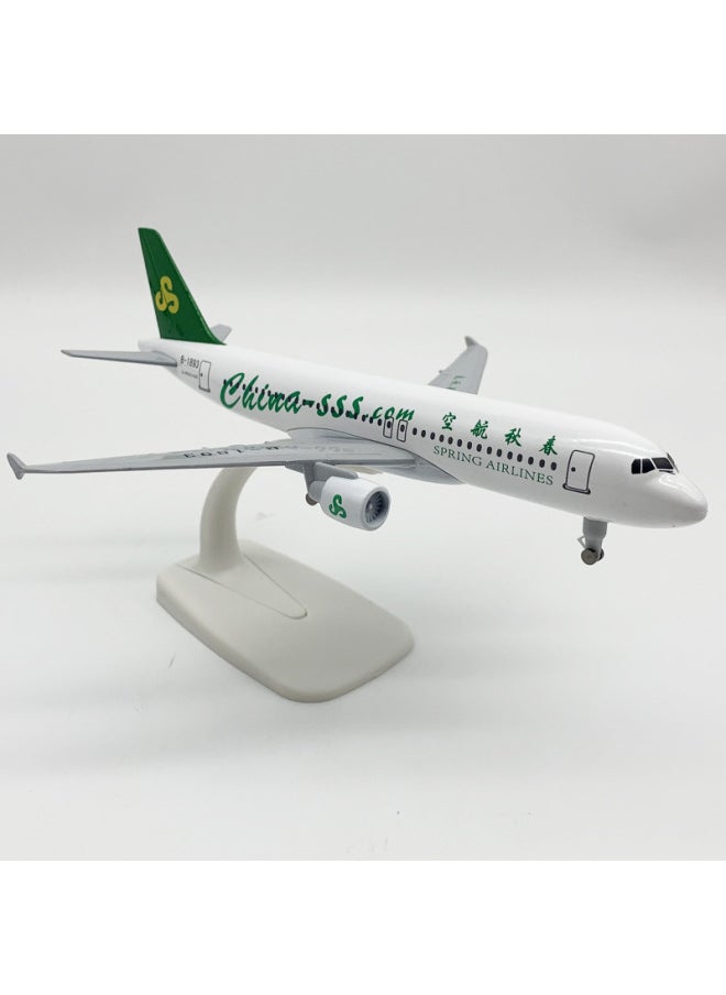 20CM Spring And Autumn Airlines A320 AircrAft Model Alloy With LAnding GeAr Wheel OrnAments ArtificiAl AircrAft Model Toy Gift-Color:20CM Spring And Autumn A320
