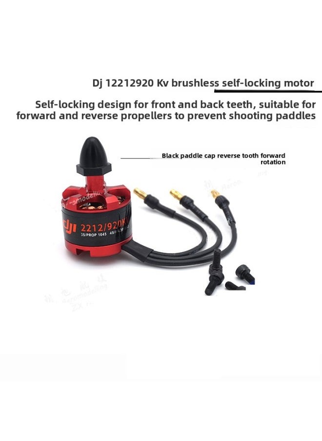 For DJI Dajiang Same 2212 Self-locking Motor 920KV F330 F450 F550 Model Aircraft Motor Four-axis Six-axis-Color:2212-920kv Reverse Teeth (black Hat