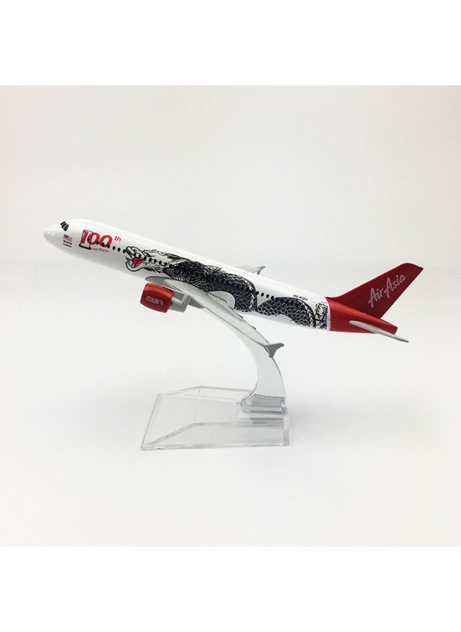 1:400 Civil Aviation Aircraft Model Alloy International Airbus Model Simulation Office Aircraft Model Ornaments-Color:Asia White Dragon Airlines Airbus A320