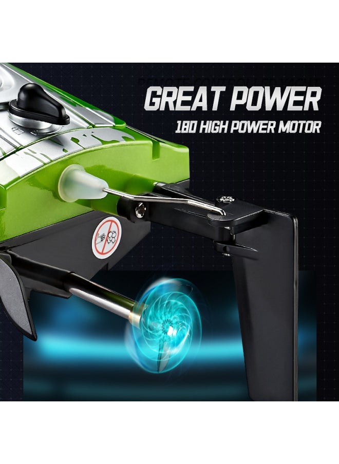 HJ820 High-speed Remote Control Boat 2.4G Water Racing Speedboat Children's Electric Toy Boat With Night Light-Color:Red English Version
