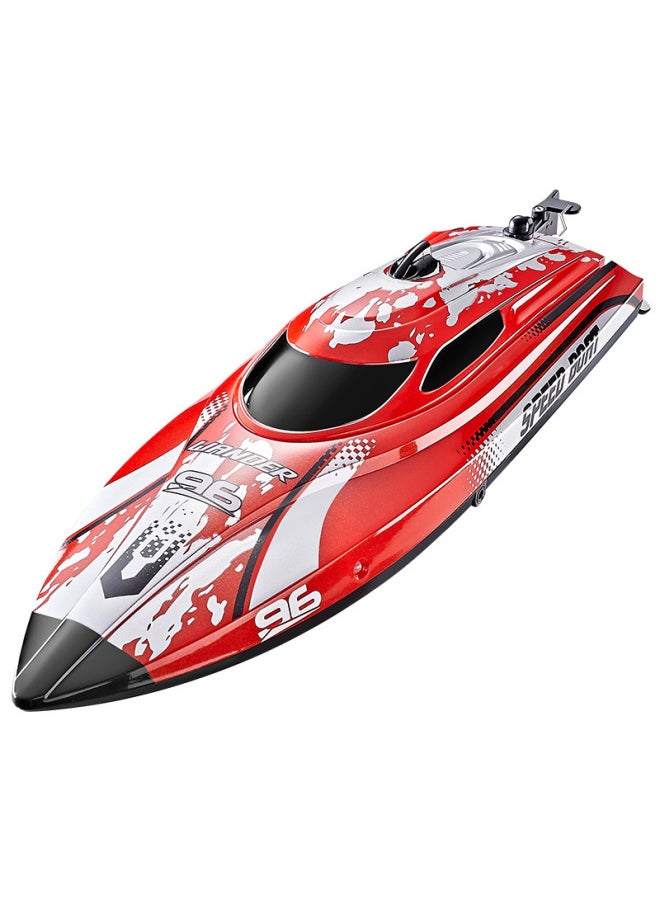 HJ820 High-speed Remote Control Boat 2.4G Water Racing Speedboat Children's Electric Toy Boat With Night Light-Color:Red Chinese Version