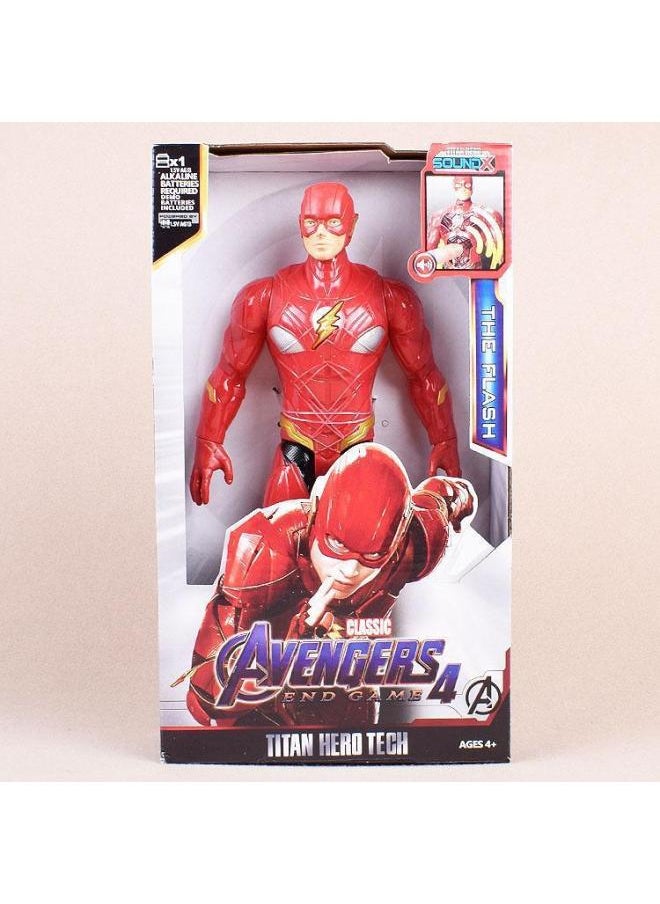 Sound And Light Version Of The Avengers League Movable Iron Man Hulk Captain America Hand Doll Ornaments Model Toy-Color:Lightning Man Model B
