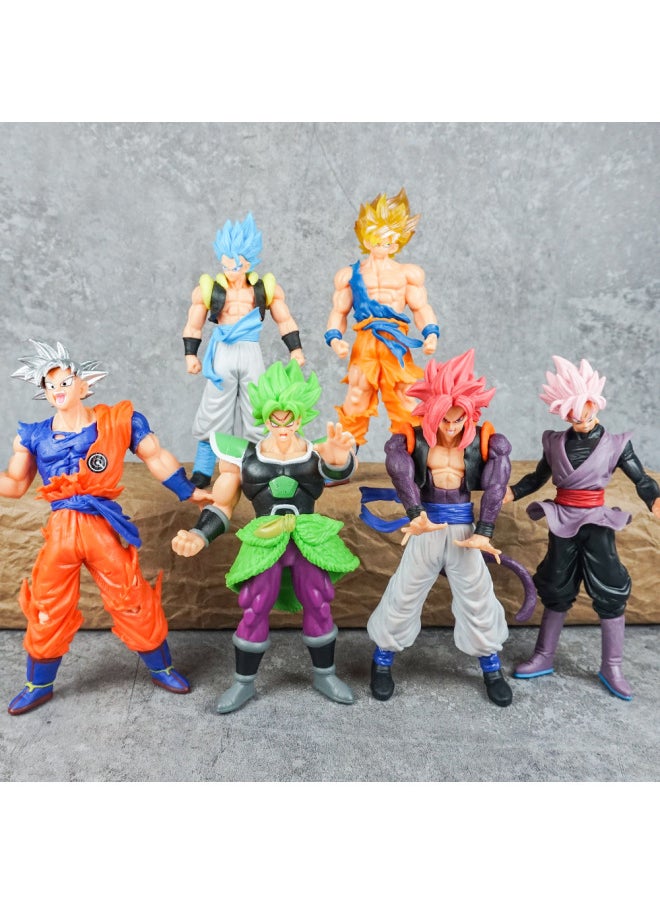 Dragon Ball Hand-run Animation Monkey King Beigit Saiyan Wu Gita Model Ornaments Tide Play Surrounding Batch-Color:Dragon Ball 6-piece Set 9th Generation