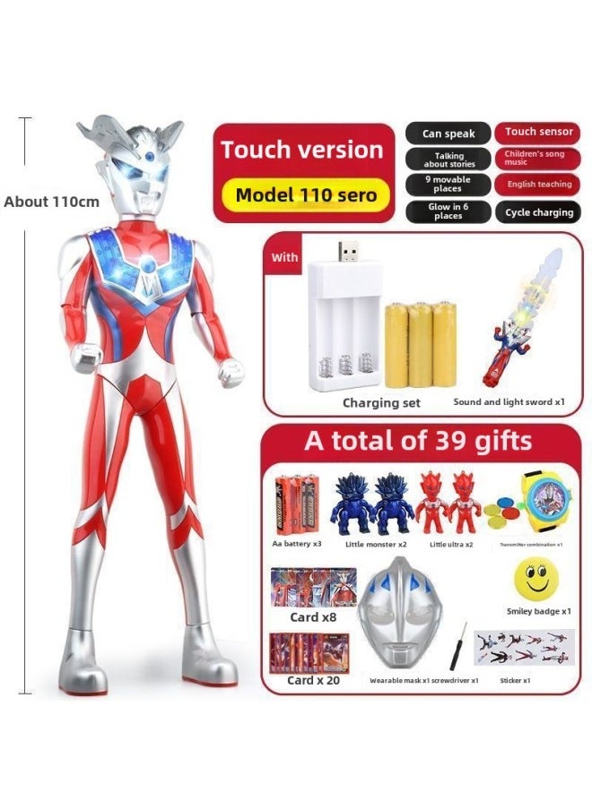 Oversized One Meter Altman Projection Degas Doll Cyro Superman Boy Children's Combination Suit Toy-Color:110cm Saero Rechargeable Version + Sound And Light Sword -  + 39 Gift Pack