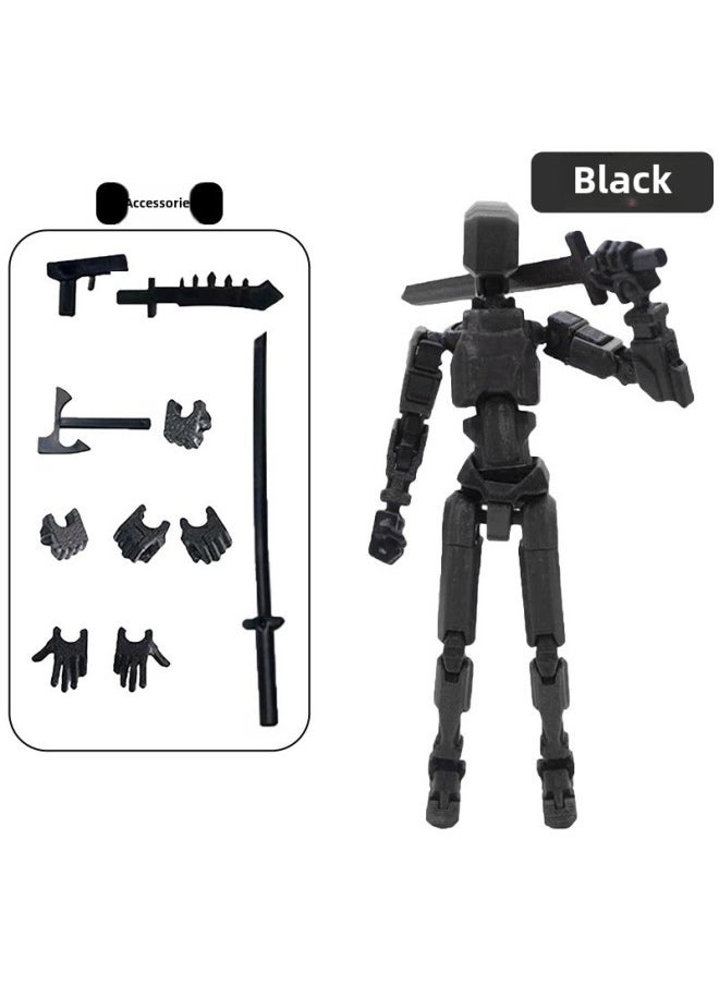 Multi-joint Action Figure Medieval Warrior Fifth Generation Infantry Magnetic Absorption Double Form Armor Stall-Color:Black