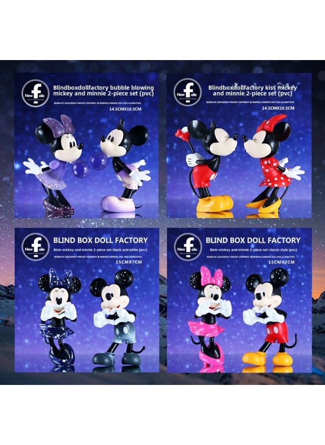 Bizarre Mickey Minnie Mickey Mouse Tide Play Hand-made Doll Ornaments Engagement Valentine's Day Proposal Cake Decoration Ornaments-Color:Large Mickey 3-piece Set (pvc)
