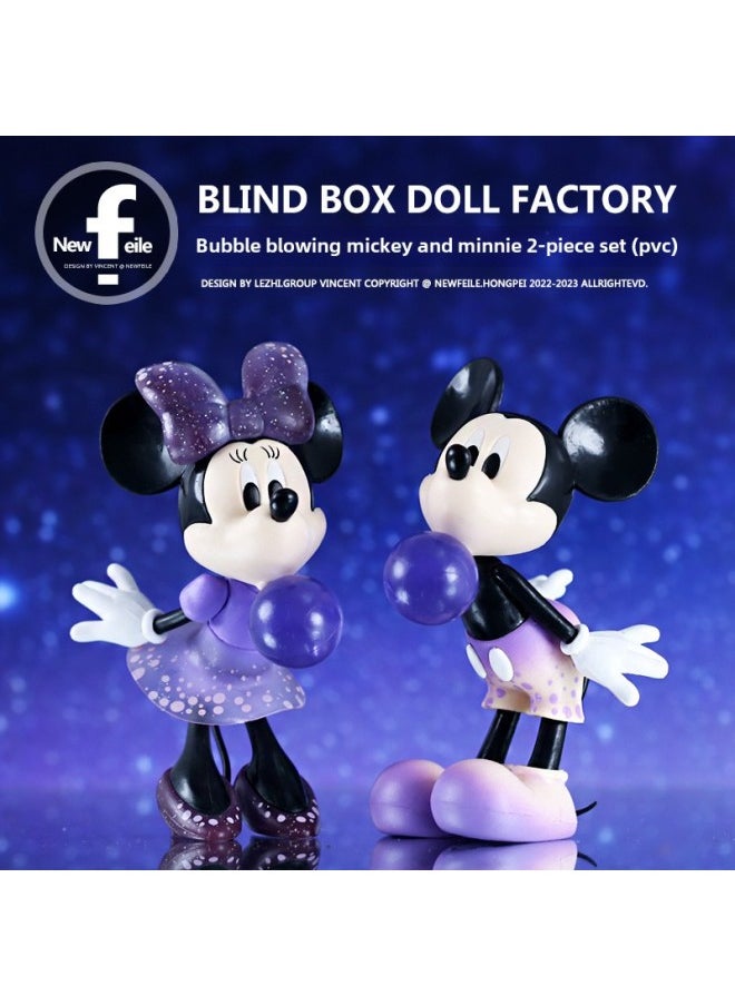 Bizarre Mickey Minnie Mickey Mouse Tide Play Hand-made Doll Ornaments Engagement Valentine's Day Proposal Cake Decoration Ornaments-Color:Large Mickey 3-piece Set (pvc)