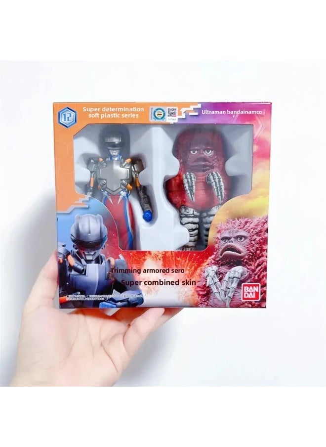 Authentic Bandai Dinosaursaurio Agrux Race King Tao Man Monster Battle Soft Rubber Doll Toy Action Figure Collectible For Kids-Color:69074 Super Decisive Battle