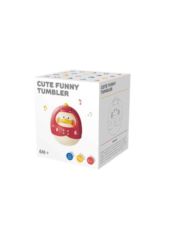 Baby Toy Tumbler Nod Doll 0-1 Year Old Newborn Children Soothing Rattle Bathing Water Play Bathroom Toy-Color:Moe Monkey Tumbler Pink-color Box