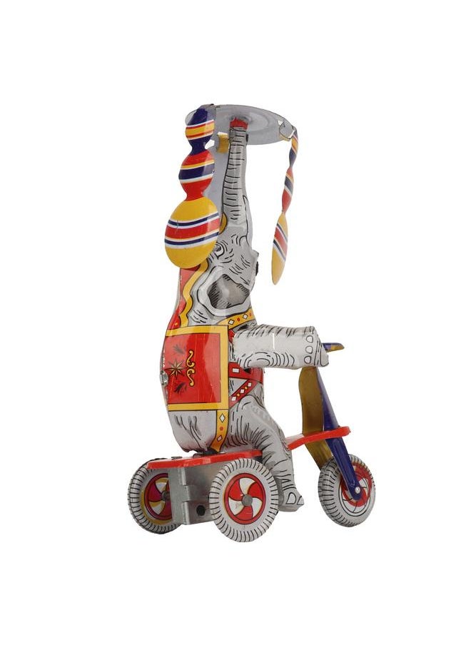 Elephant On Tricycle Tin Toy Retro Iron Handmade Clockwork for Collection