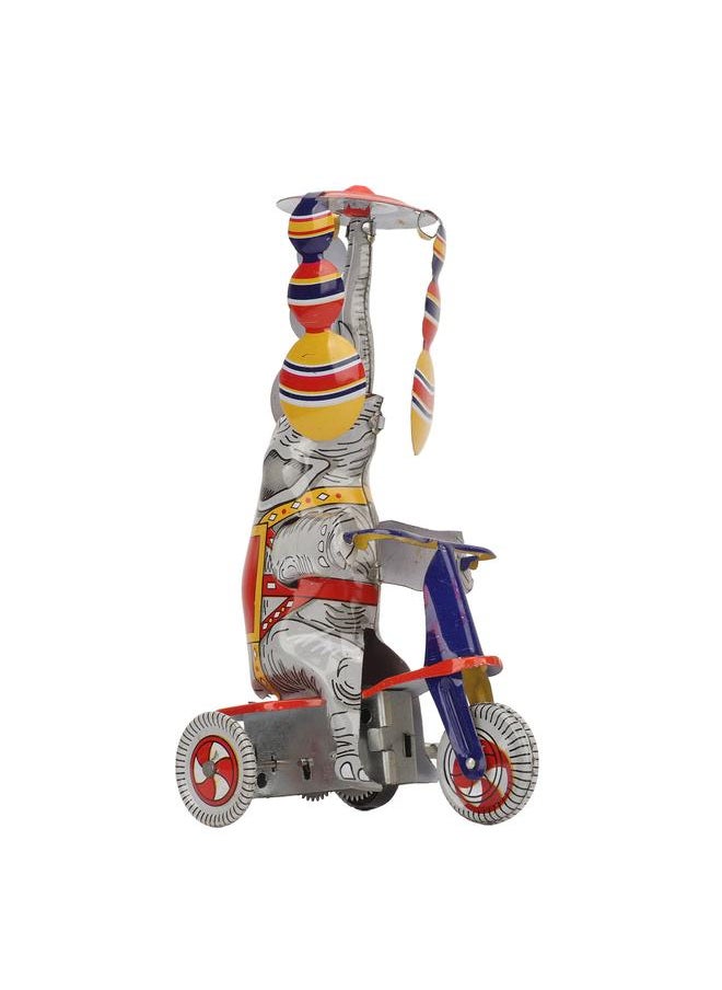 Elephant On Tricycle Tin Toy Retro Iron Handmade Clockwork for Collection