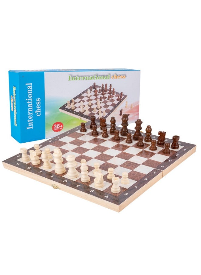 Four-in-one Backgammon Flying Chess Checkers Fighting Beast Chess Magnetic Chess Children's Educational Wooden Toys Wholesale-Color:mmm-Large Magnetic Folding Chess