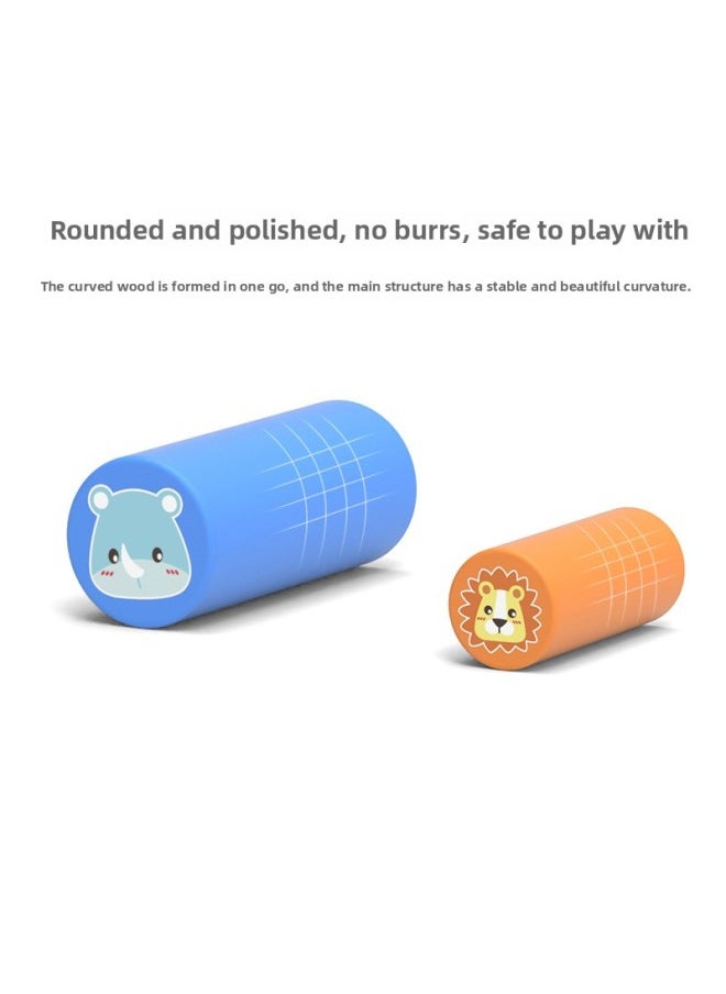 Children's Early Education Educational Balance Jenga Pumping Building Blocks Cylinder Parent-child Flying Chess Snake Chess Table Game Toys-Color:Animal World
