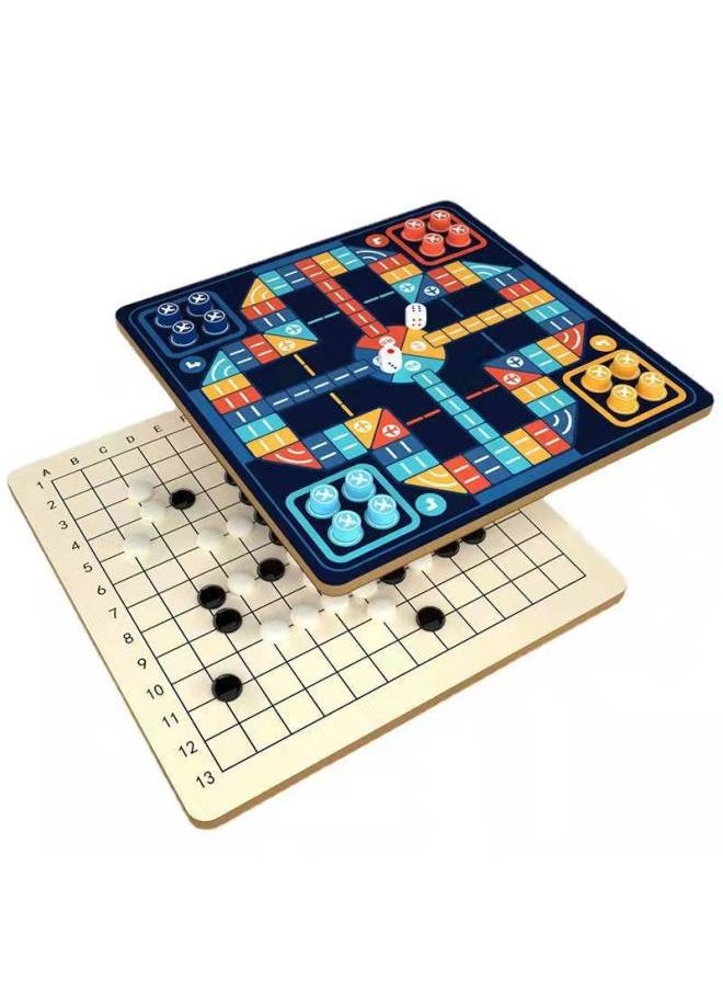 Flying Chess Checkers Gobang Colosseum Snake Chess Children's Toys Educational Two-in-One Student Multifunctional Game-Color:SY-20 In 1 Built-in Storage Box (spare Chess Pieces, Storage Bag)