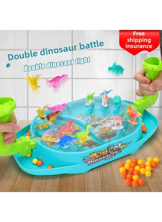 For Children's Day Double Dinosaur Battle Competitive Gift Gift Children's Day Educational Toy Table Play Wholesale-Color:Dinosaur Battle Color Box Packaging [16 Dinosaurs +24 Beads]]
