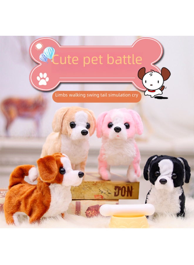 Electric Plush Simulation Small White Rabbit Colorful Pets Will Walk Will Call Will Move The Mouth Will Shake Ears Long Hair Rabbit-Color:Large White Rabbit