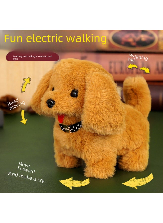 Children's Simulated Teddy Rabbit Electric Pet Dog Plush Walking Barking Toy Electronic Pet Dog Toy-Color:Carrot Rabbit -Specifications:OPP Bag + Traction Rope