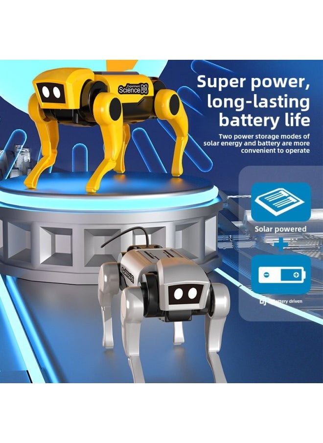 Science And Education Solar Energy Electronic Toy Dog Children's Educational DIY Assembled Remote Control Quadruped Robot Dog Toy-Color:Solar Mechanical Dog