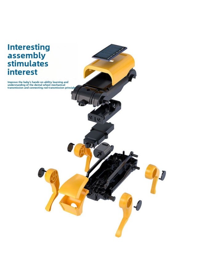 Science And Education Solar Energy Electronic Toy Dog Children's Educational DIY Assembled Remote Control Quadruped Robot Dog Toy-Color:Solar Mechanical Dog