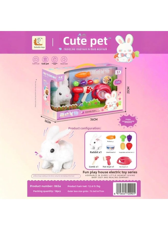 Roco Moe Pet Cart Cat Bunny Dog Electric Walking Simulation Play-house Children's Toys-Color:065b Cute Pet Home (puppy)