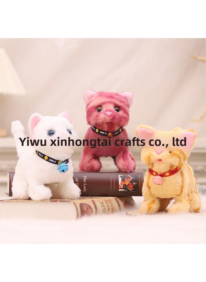 Children's Simulation Toy Electric Dog 1-3 Teddy Bunny Cat Pet Stall Electronic Pet Plush Toy-Color:American Husky Gray
