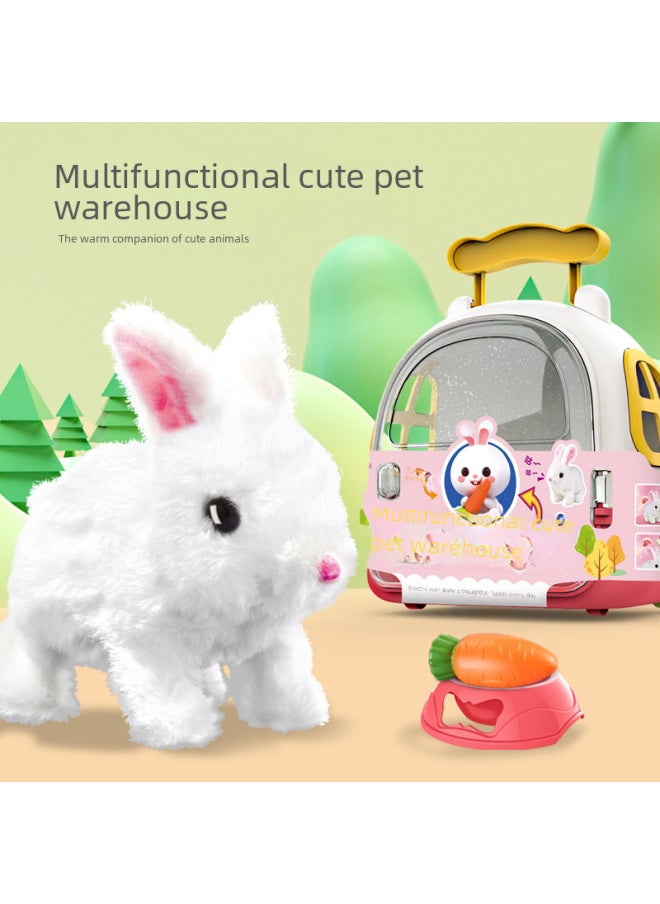 Children's Simulation Electric Pet Dog Plush Rabbit Will Go And Call Pet Cat Boys And Girls Gift Toys Wholesale-Color:Rocket Cute Pet Station (electric Plush Dog)