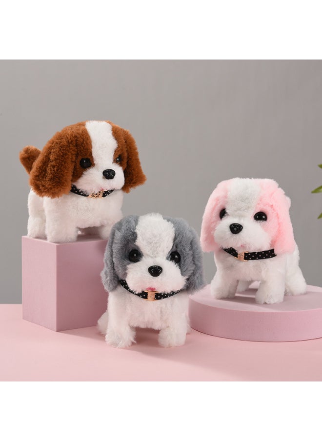 Simulation Electric Puppy Online Celebrity Doll Electric Plush Toy Dog Will Walk And Call Tail Electronic Pet Dog-Color:Little Golden Retriever (pink)