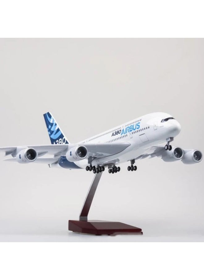 Large Passenger Aircraft Simulation 1:160 Aircraft Model A380 Prototype Finished Product With Landing Gear Collection Decoration-Color:A380 Prototype (without Light)