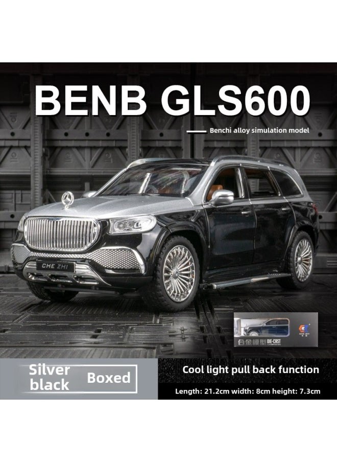 Car-to-CZ24322 Simulation Big Ben Mai Bar He SUV Alloy Off-road Vehicle Model Boy Huili Toy Car-Color:Cz24322 【silver Black】