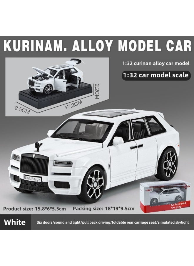 1/32 Curinan Rolls Simulation Alloy Sound And Light Children's Les Huili Car Model Male Toy Ornaments Wholesale-Color:Boxed 1: 32 Curinan White
