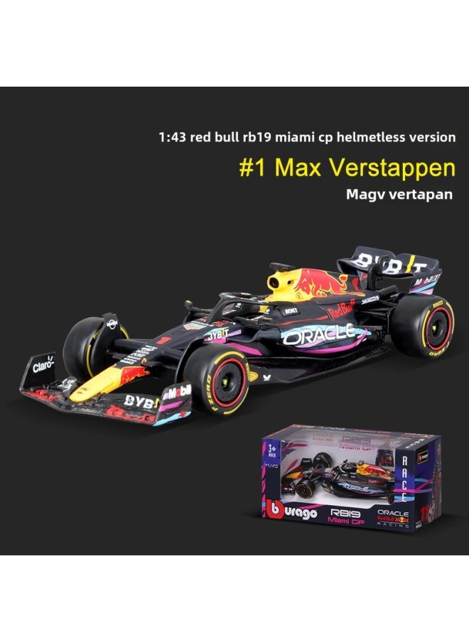 Bimei 1:43 Red Bull RB19 Miami F1 Racing Model Simulation Alloy Car Model Equation-Color:1:43 Red Bull Rb19 Miami Edition No. 1 General Pack