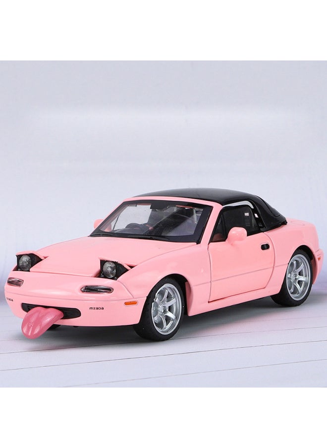 1/32 Mazda MX5 Simulation Alloy Acousto-optic Huili Children's Toys Car Model Ornaments Men's Gifts-Color:Acrylic Box 1:32 Mazda Mx5 Pink