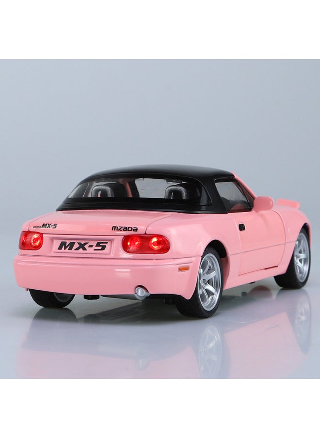 1/32 Mazda MX5 Simulation Alloy Acousto-optic Huili Children's Toys Car Model Ornaments Men's Gifts-Color:Acrylic Box 1:32 Mazda Mx5 Pink