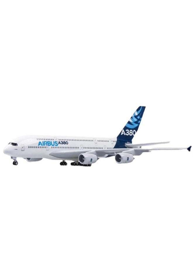 Large Passenger Aircraft Simulation 1:160 Aircraft Model A380 Prototype Finished Product With Landing Gear Collection Decoration-Color:A380 Prototype (with Light)