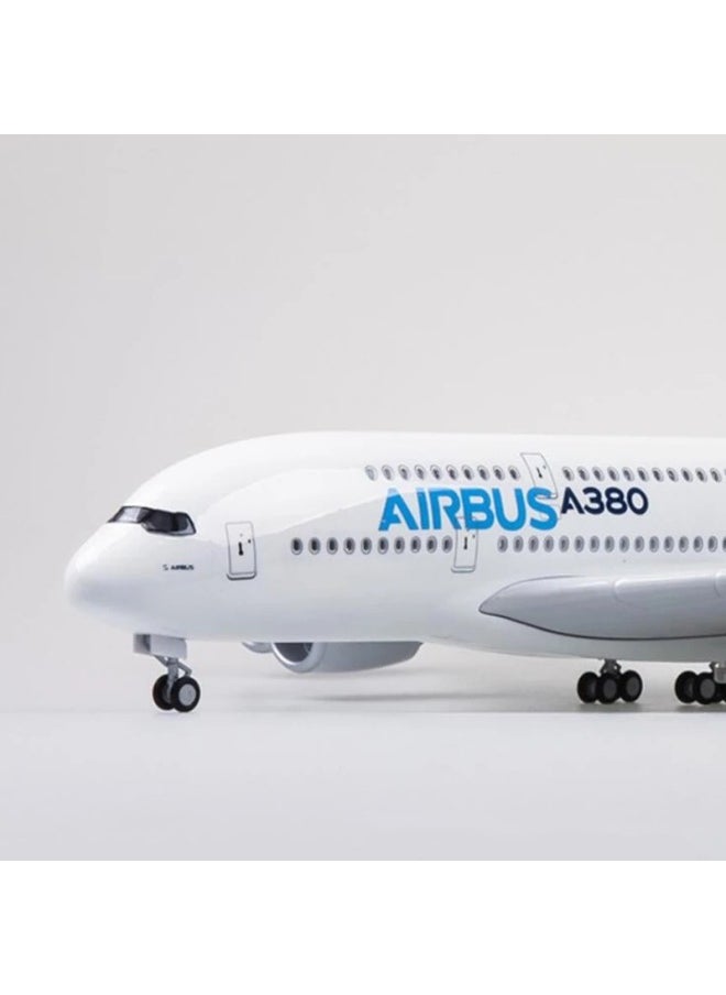 Large Passenger Aircraft Simulation 1:160 Aircraft Model A380 Prototype Finished Product With Landing Gear Collection Decoration-Color:A380 Prototype (with Light)