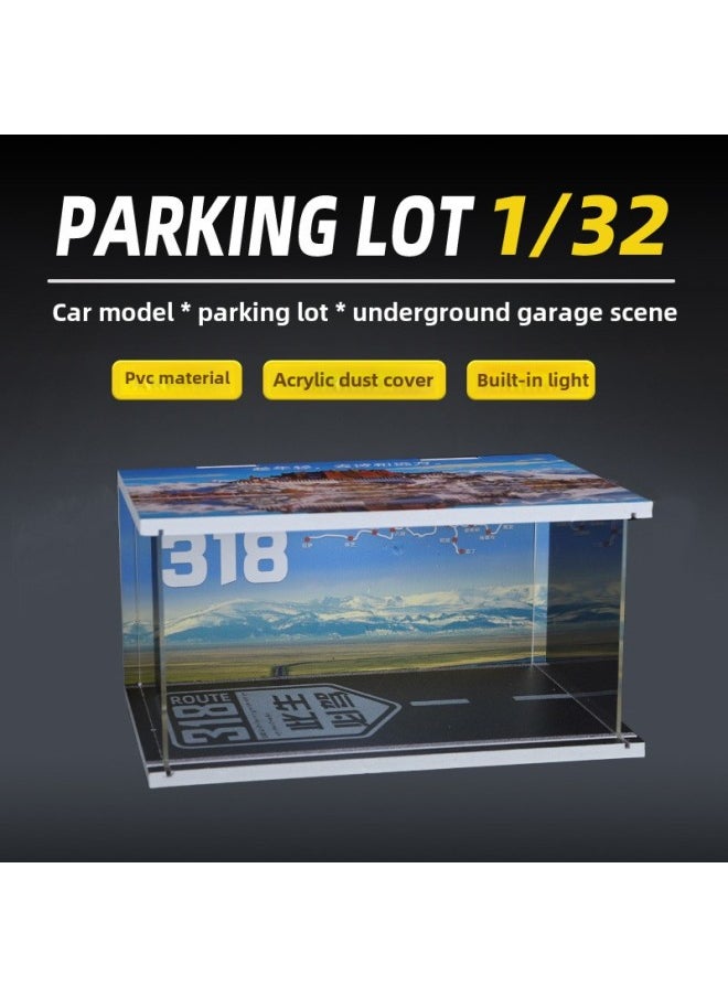 Adaptation 1:32/car Model Ornaments Car Model Display Scene Simulation Base Dust Cover Wholesale-Color:1:32 (russia Starry Sky Scene)
