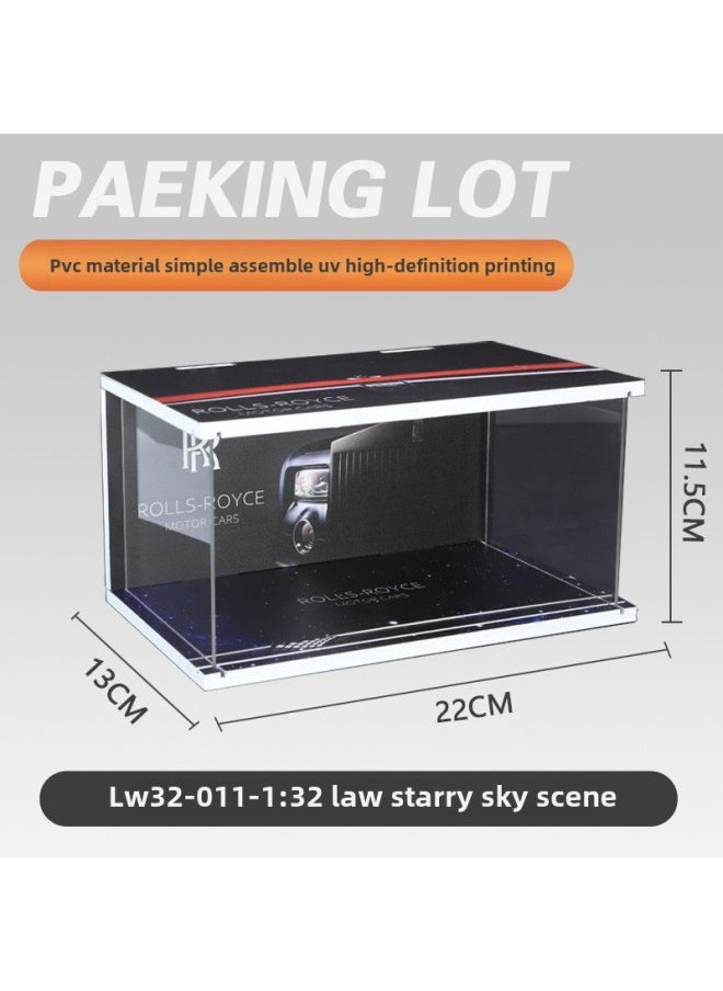 Adaptation 1:32/car Model Ornaments Car Model Display Scene Simulation Base Dust Cover Wholesale-Color:1:32 (russia Starry Sky Scene)
