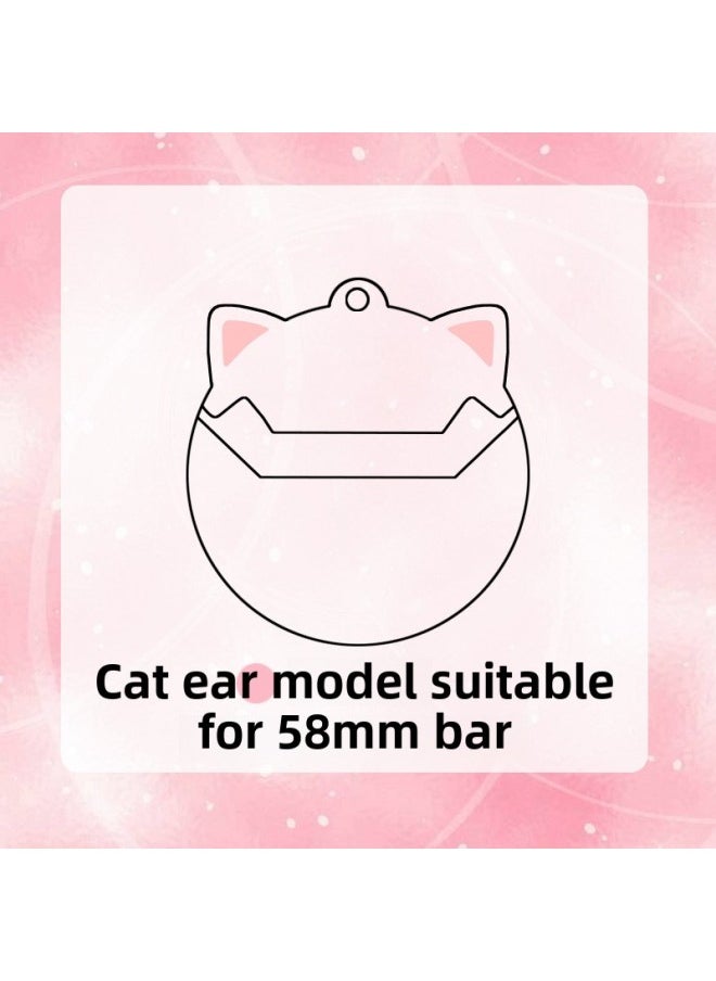 Romantic Rhyme Protective Cover Animation Crown Cute Fox Micro Seal Cover Pain Bag Transparent Protective Cover Surrounding-Color:N-79 Cat Ear + Key Ring