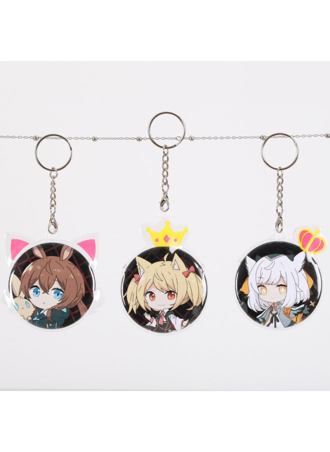 Romantic Rhyme Protective Cover Animation Crown Cute Fox Micro Seal Cover Pain Bag Transparent Protective Cover Surrounding-Color:N-79 Cat Ear + Key Ring