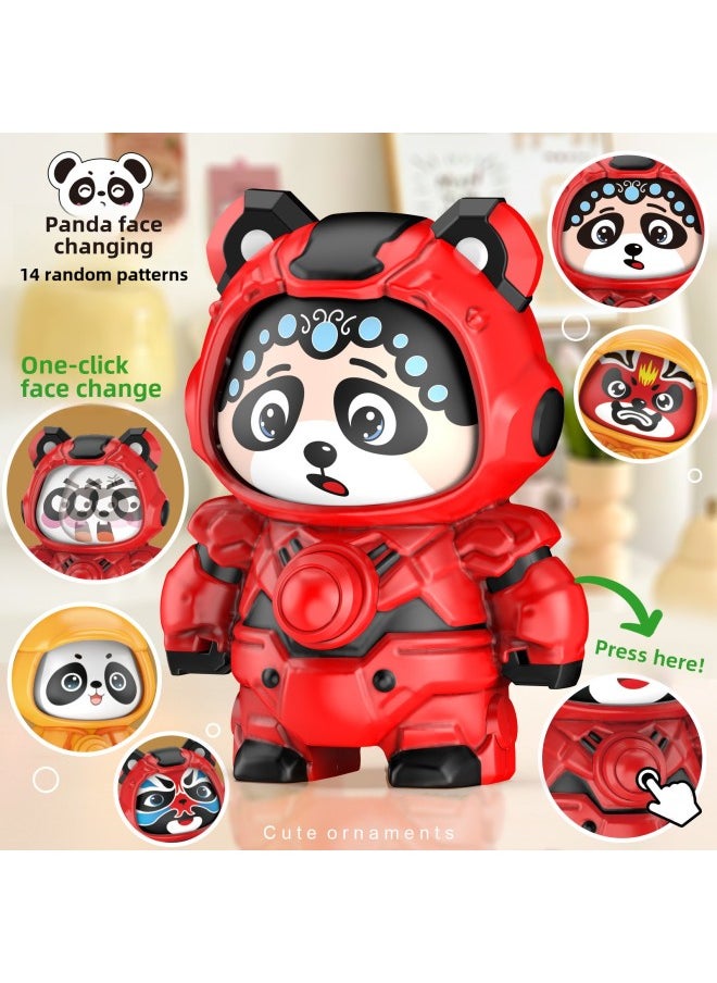 Face-changing Doll Sichuan Opera Mask Culture Panda Face-changing Chinese Characteristics Children's Creative Doll Stall Toy-Color:[red] National Trend Face-changing Panda (color Box Version) Requires Bag Packaging For Details