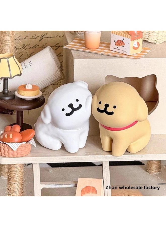 Happy Stickers Line Puppy Blind Box Hand-made Cute Cartoon Puppy Doll Desktop Ornaments Birthday-Color:-cute (blind Box)