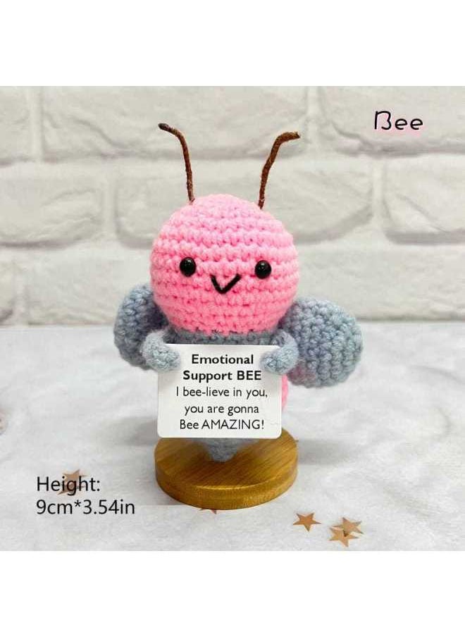 Explosions Football Crocheted Emotional Doll Positive Energy Pure Handmade Cute Cardage Doll Series Gifts-Color:[finished Product] Bee