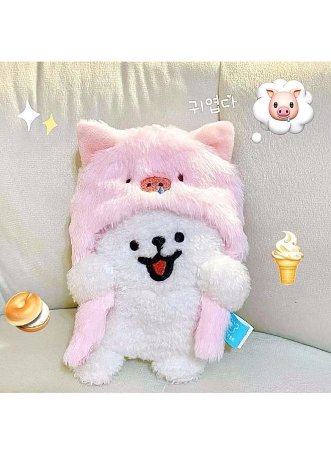 [13000 People's Collection] Cute Headgear Line Puppy Pendant High Color Value Doll Cross-dressing Plush Cartoon Male-Color:Snapper Hooded Love Puppy [1 Pack] Comes With Bead Chain