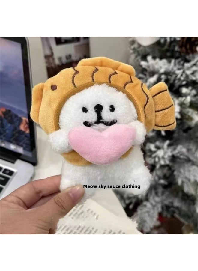[13000 People's Collection] Cute Headgear Line Puppy Pendant High Color Value Doll Cross-dressing Plush Cartoon Male-Color:Snapper Hooded Love Puppy [1 Pack] Comes With Bead Chain