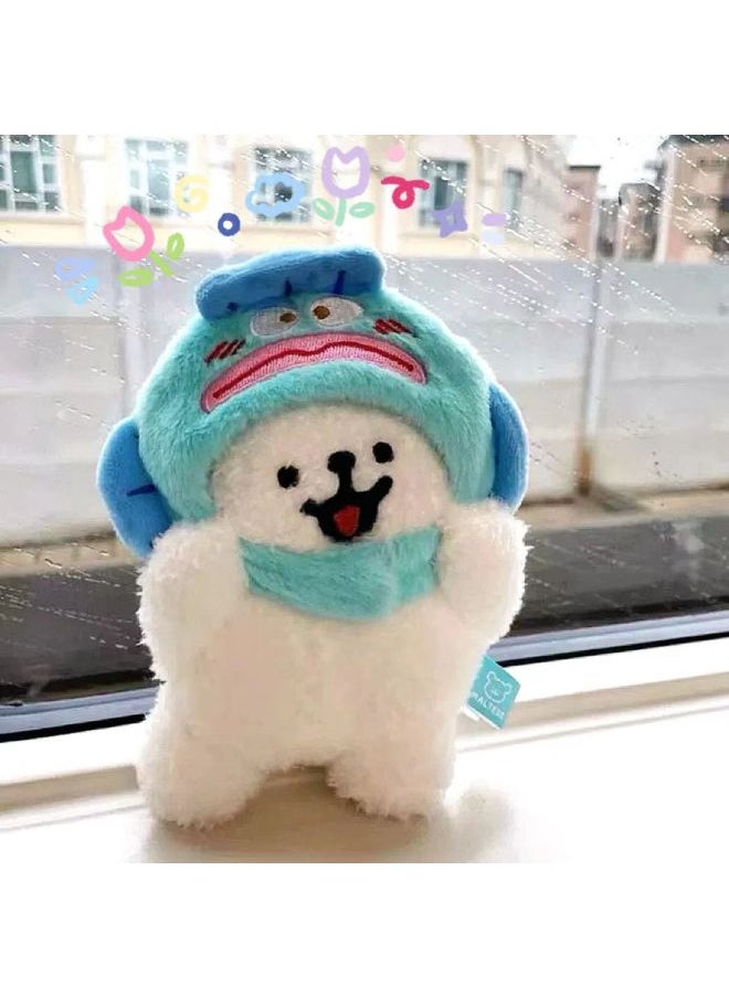 [13000 People's Collection] Cute Headgear Line Puppy Pendant High Color Value Doll Cross-dressing Plush Cartoon Male-Color:Snapper Hooded Love Puppy [1 Pack] Comes With Bead Chain