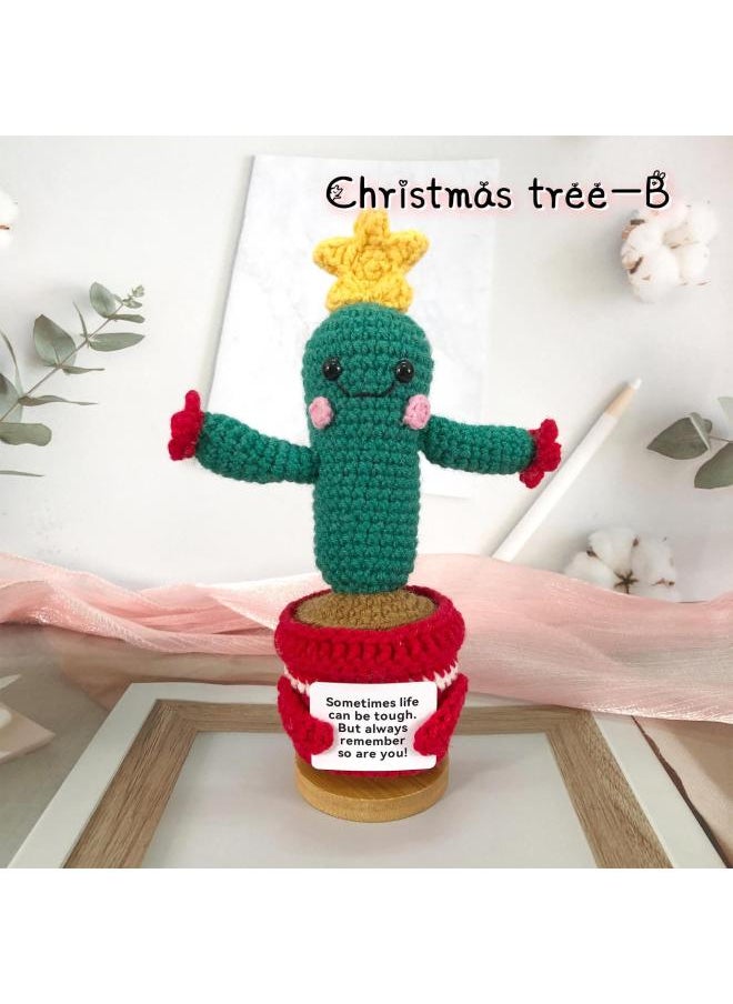 Explosions Football Crocheted Emotional Doll Positive Energy Pure Handmade Cute Cardage Doll Series Gifts-Color:[finished Product] Tree Potted Plant Style 2