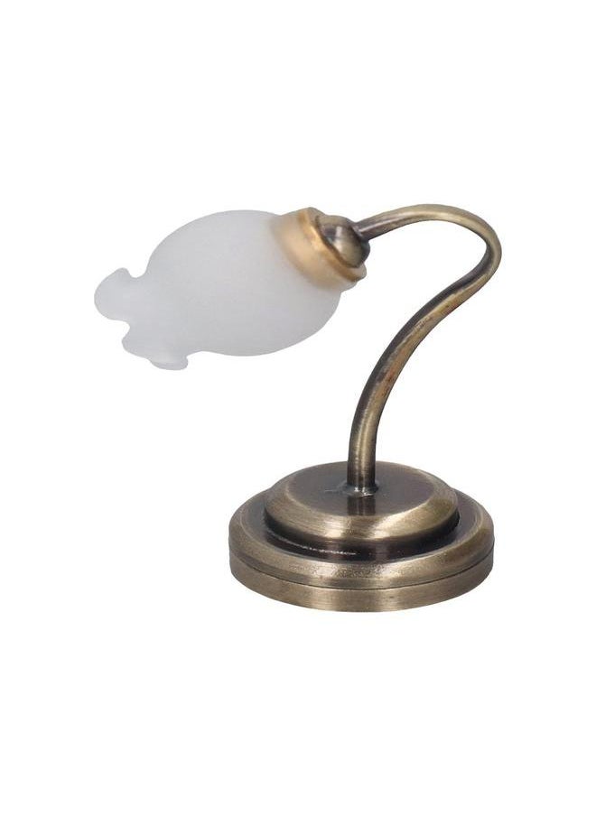 1:12 Miniature Dollhouse Tulip Table Lamp LED Light Lifelike European Style Miniature Desk Lamp for Photography Props